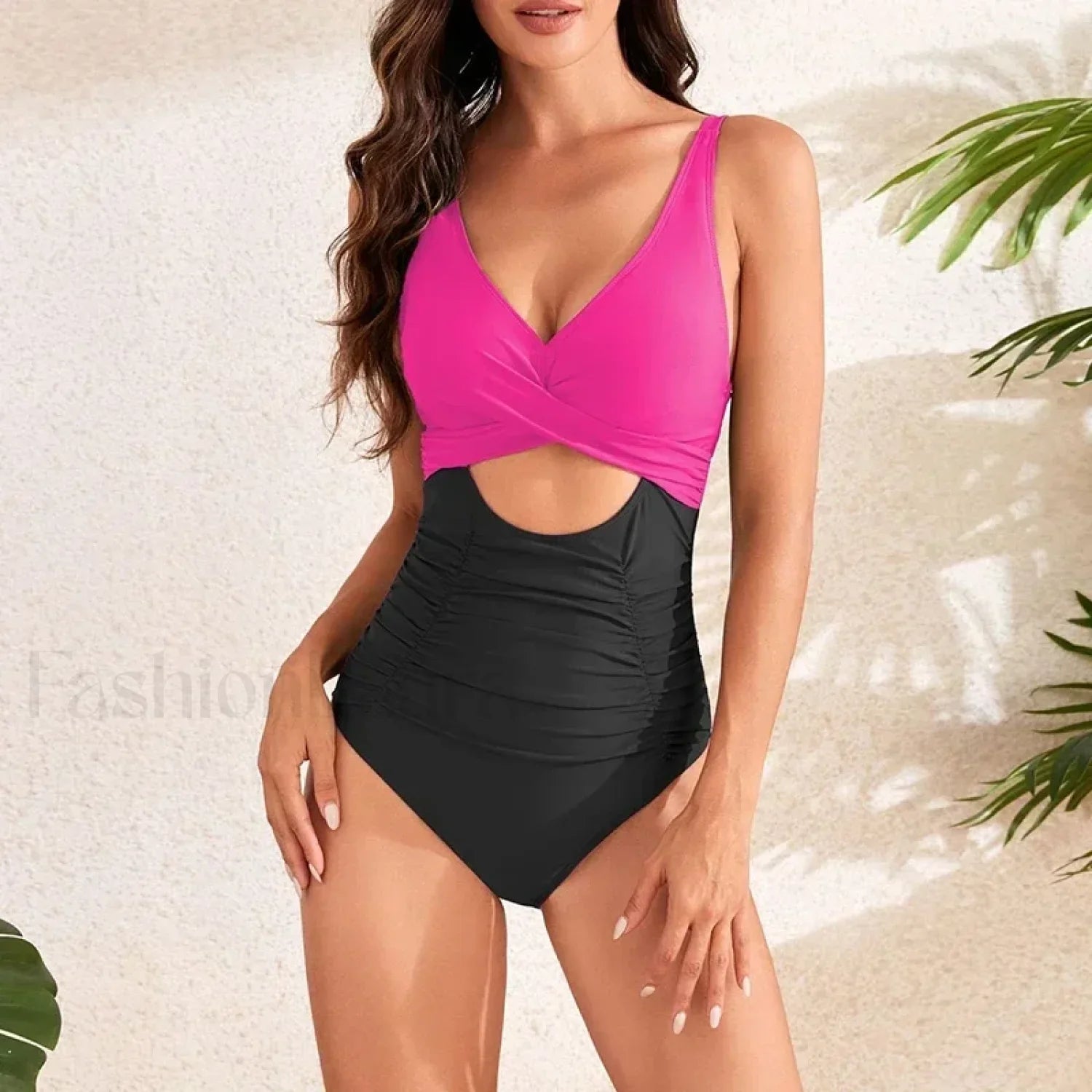 Hollow Out Solid Fashion One Piece Color 16 / S
