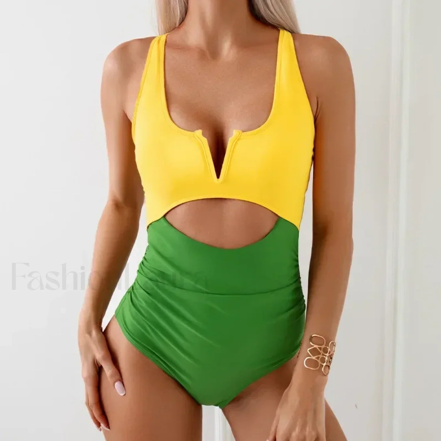 Hollow Out Solid Fashion One Piece Color 3 / S