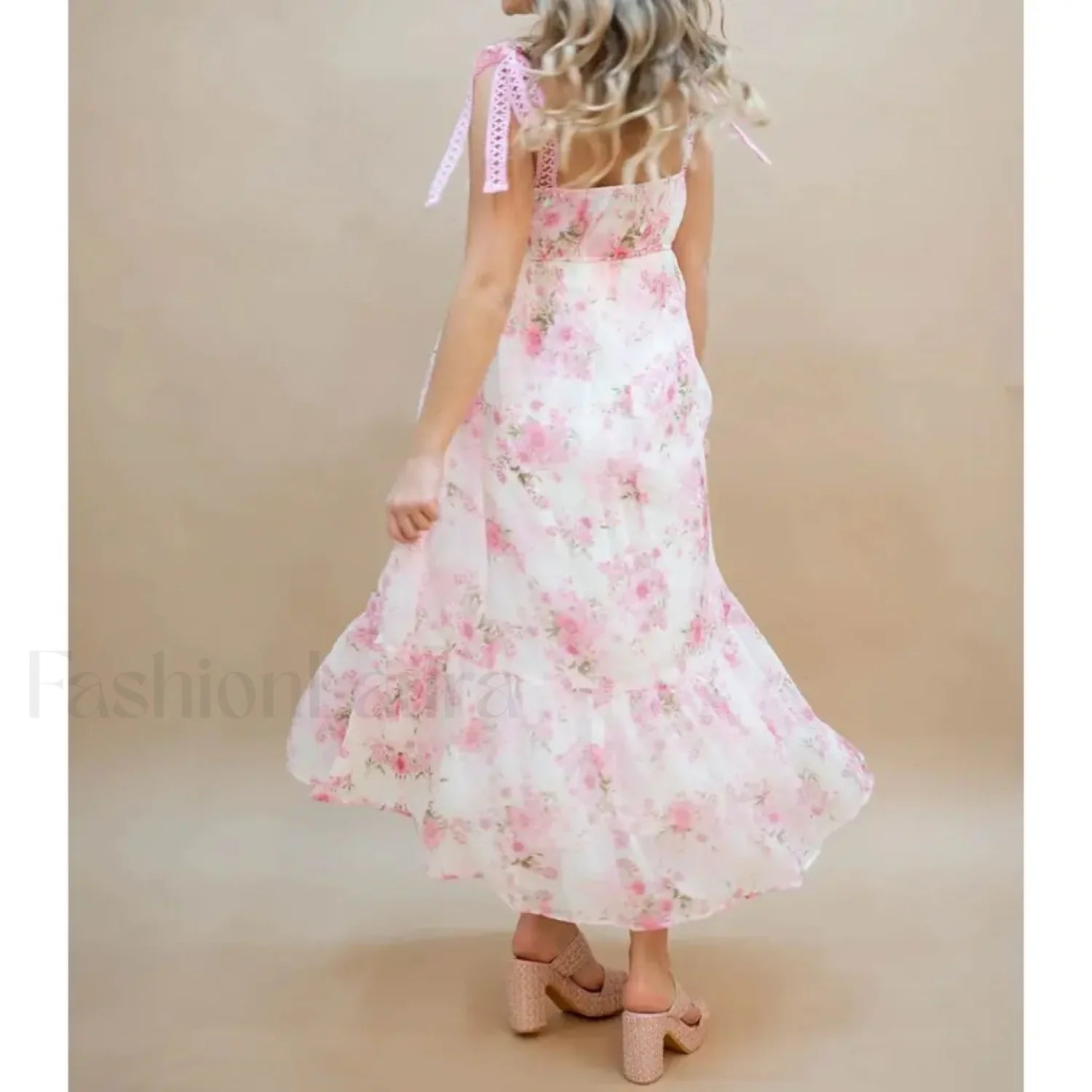 Hollow-Out Square-Neck Midi Dress