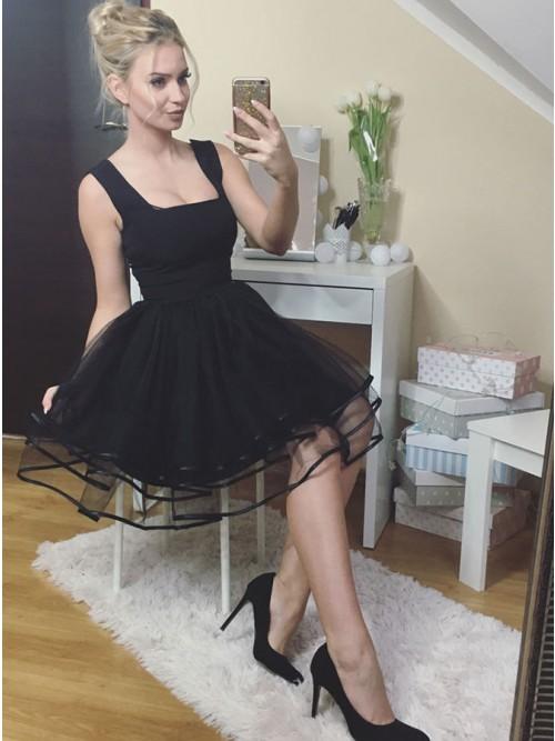 Tulle Square Neck Sleeveless Puffy A-Line Mini Homecoming Dress 5