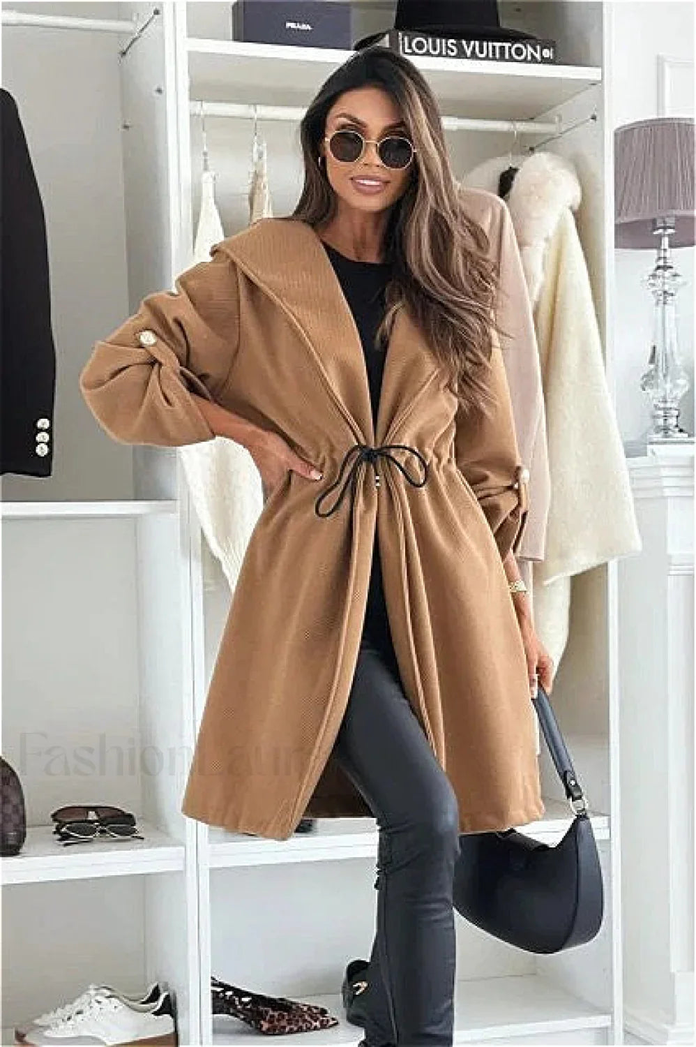 Hooded Belted Trench Coat Khaki / S coats