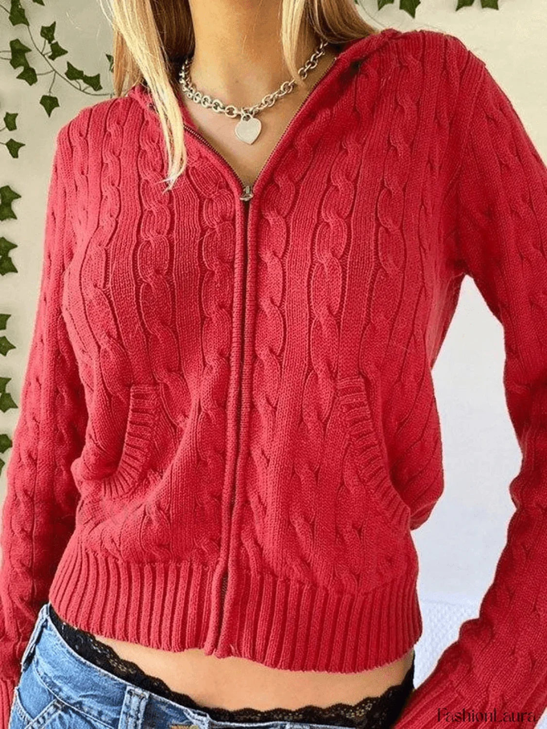 Hooded Cable Knit Cardigan