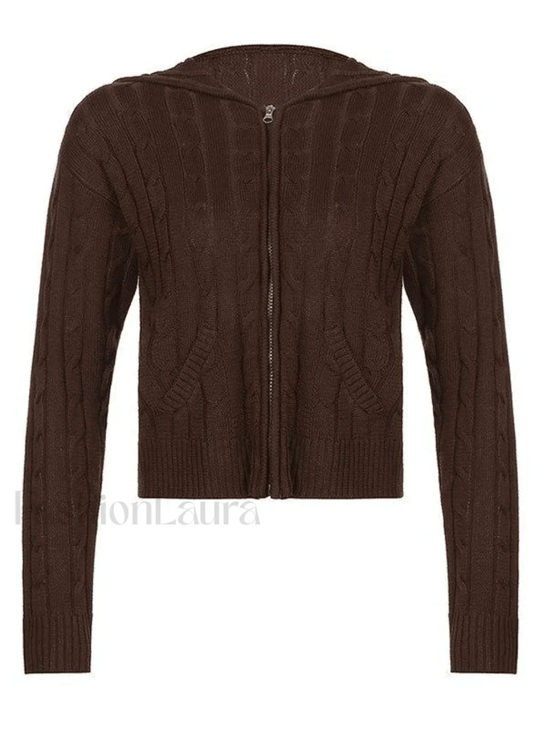 Hooded Cable Knit Cardigan