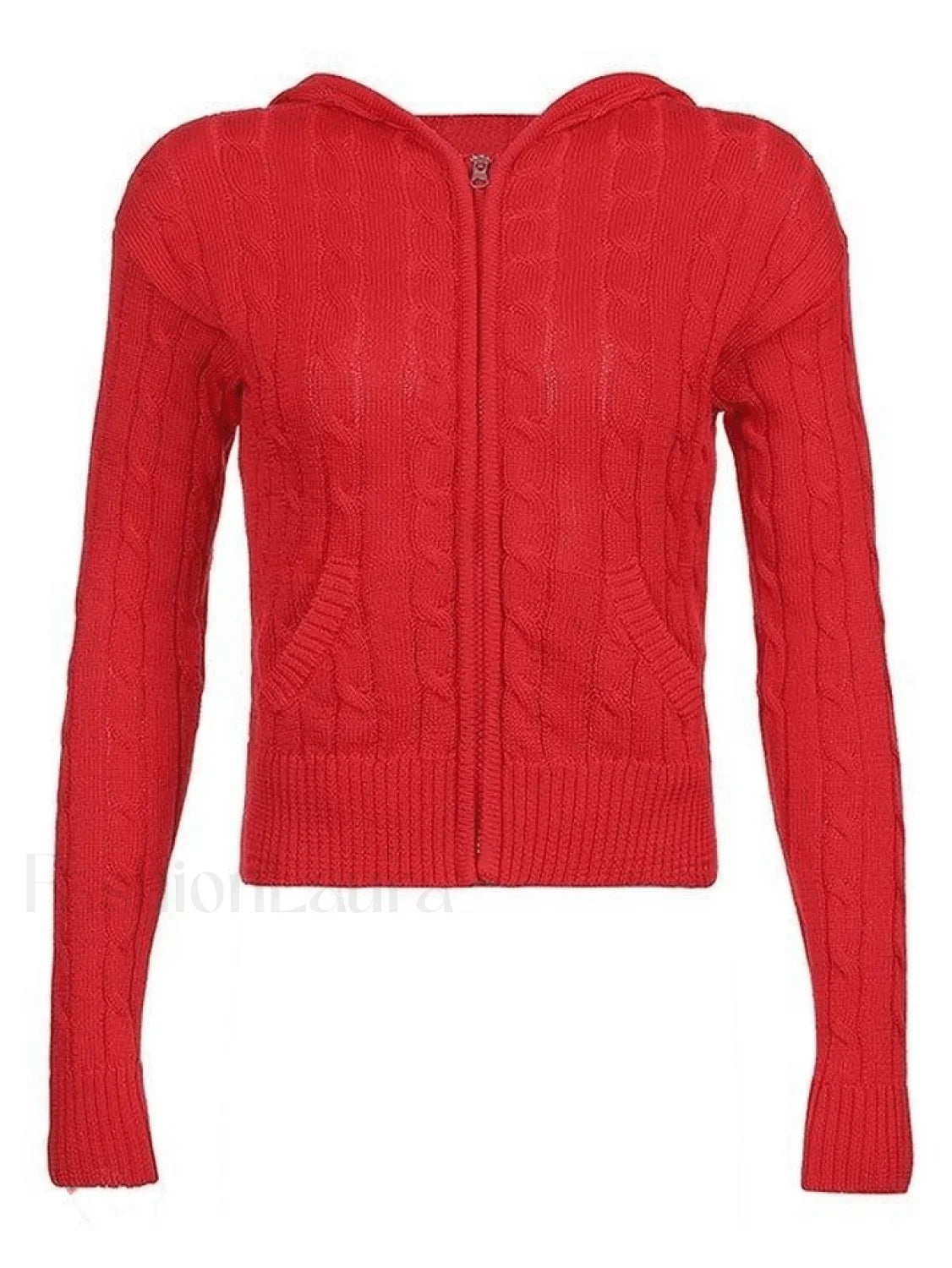 Hooded Cable Knit Cardigan