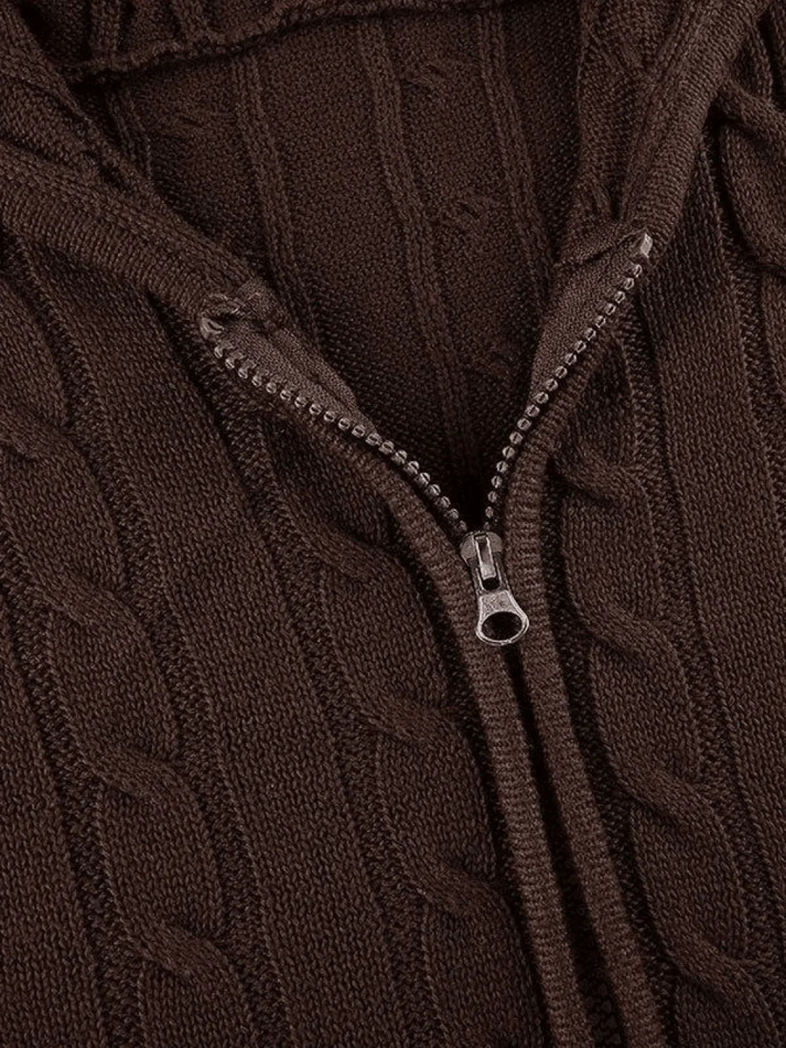 Hooded Cable Knit Cardigan