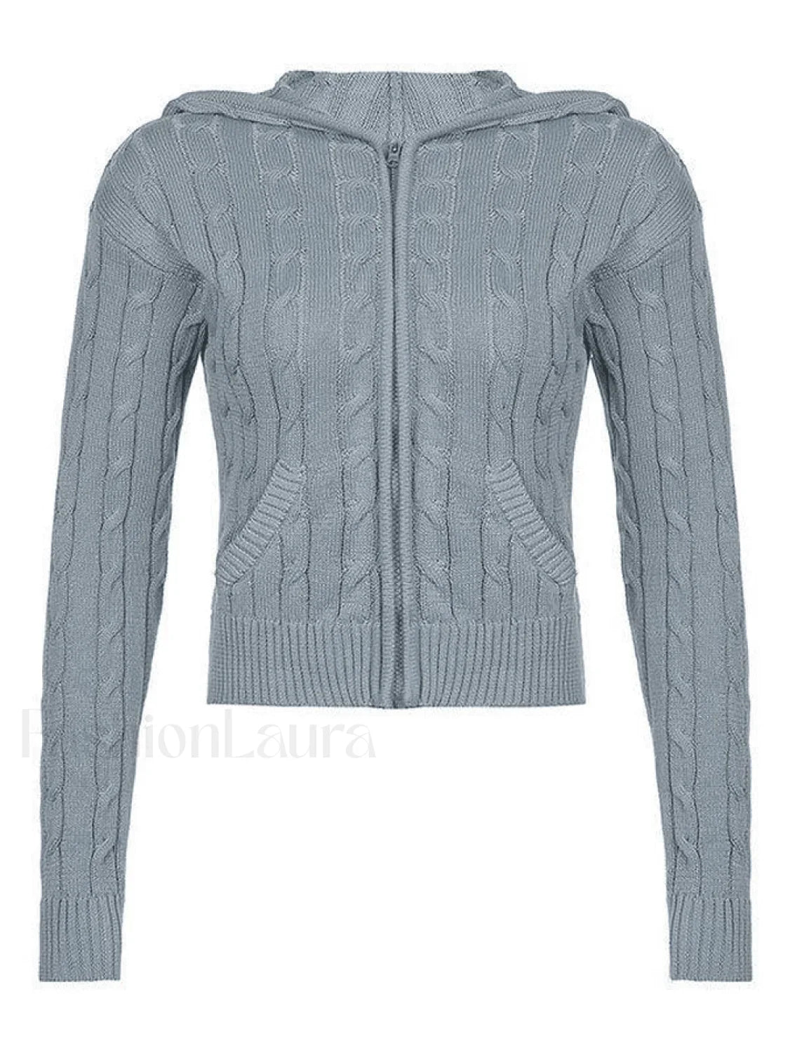 Hooded Cable Knit Cardigan