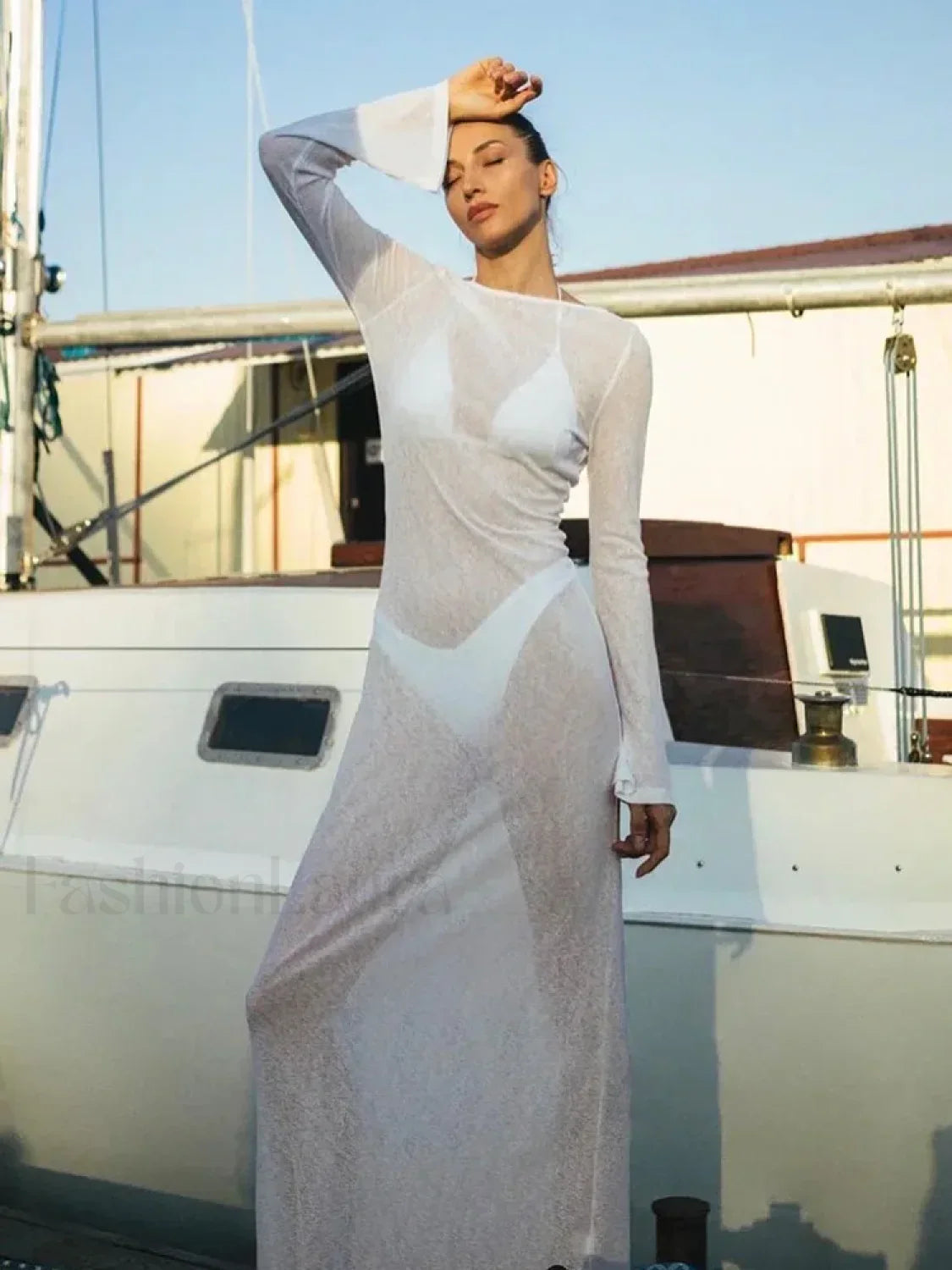 Hooded Sheer Bodycon Dress Cover Up