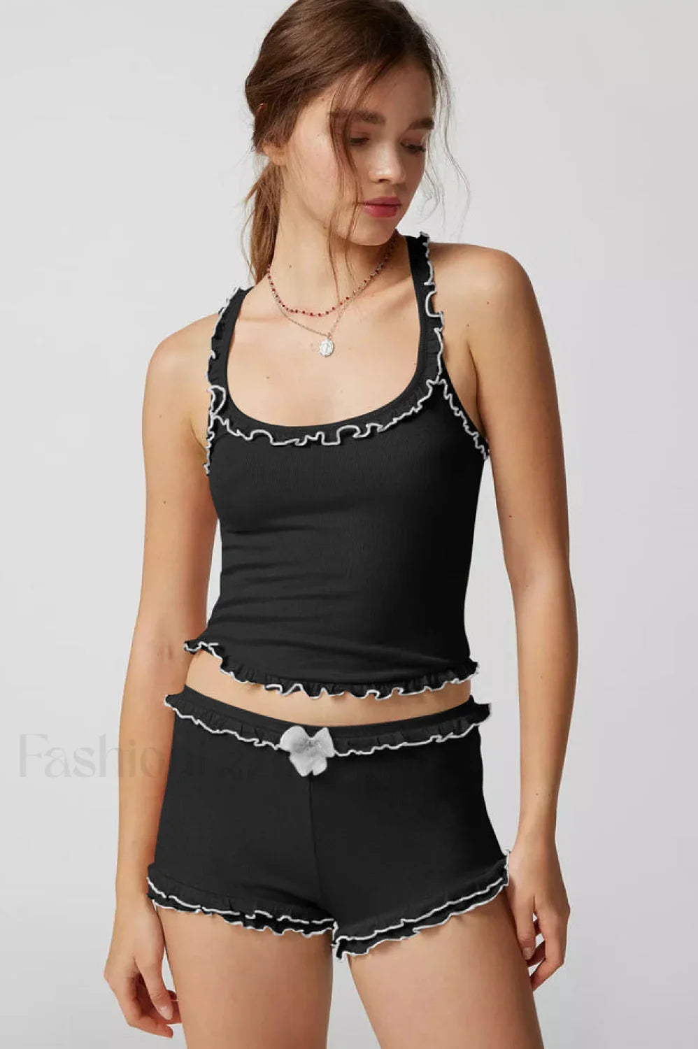 Idalia Corset Top Charming + Shorts Set XS / Black