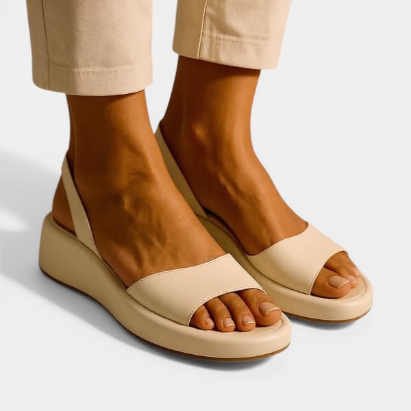 Open Toe Slingback Platform Wedge Sandals