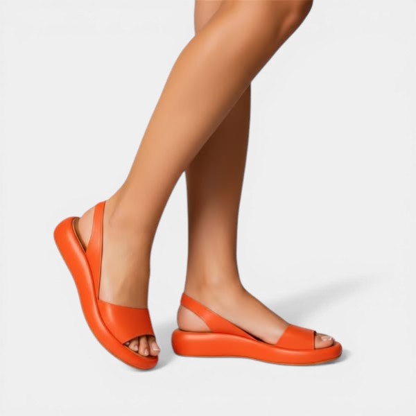 Open Toe Slingback Platform Wedge Sandals