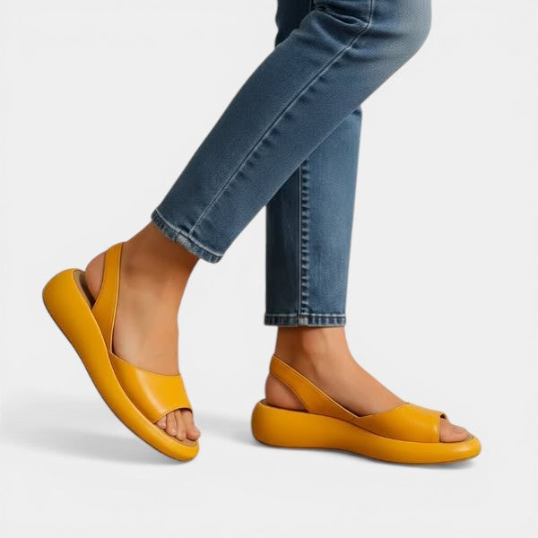 Open Toe Slingback Platform Wedge Sandals