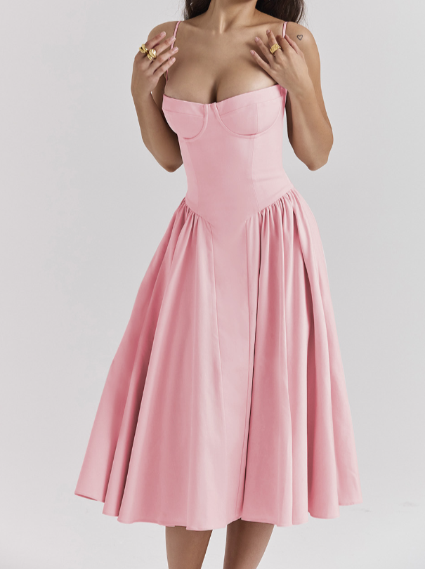 Carolyn Sleeveless Corset Midi Dress
