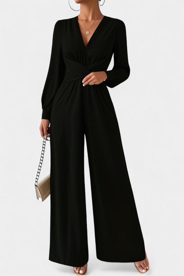 Eudora V-Neck Tailored Jumpsuit