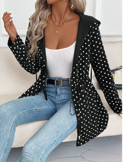 Reversible Hooded Leopard Print Zip Front Jacket