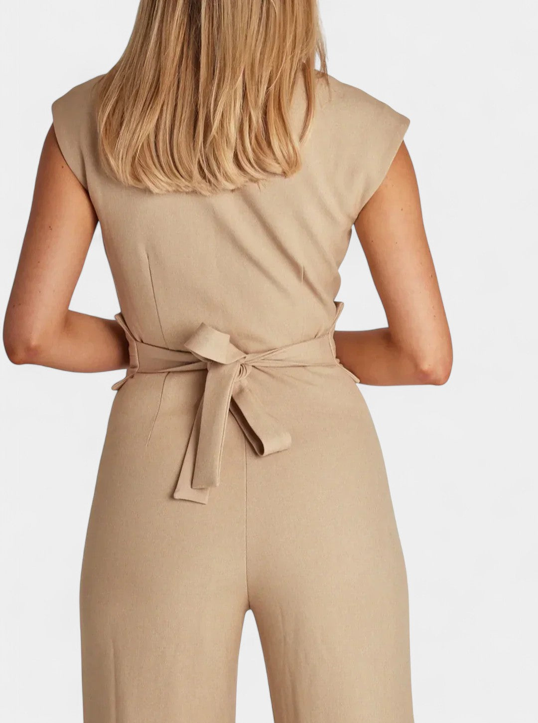 High Neck Sleeveless Wide Leg Jumpsuit