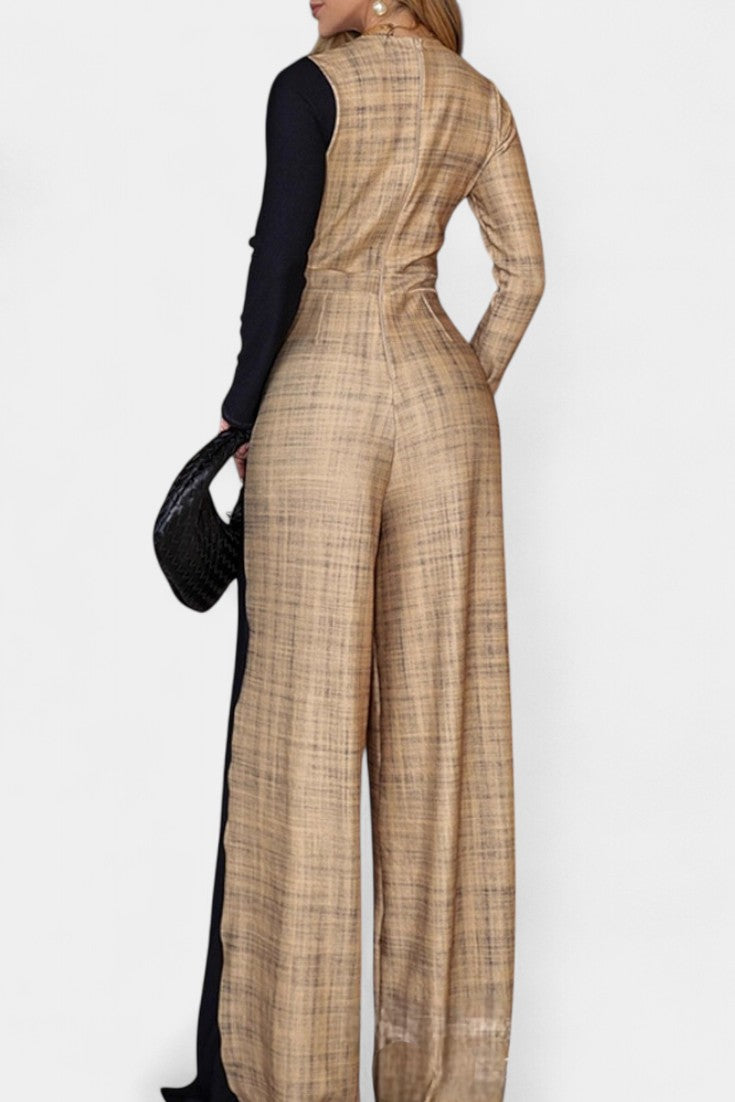 Colorblock Wide-Leg Jumpsuit