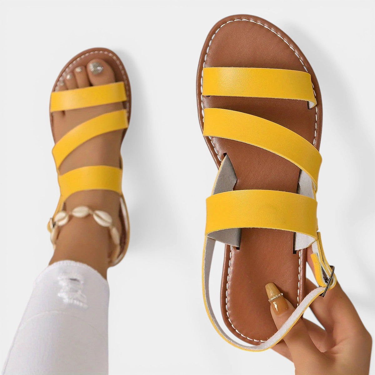 VERONICA™ - ORTHOPEDIC STRAPPED FLAT SANDALS