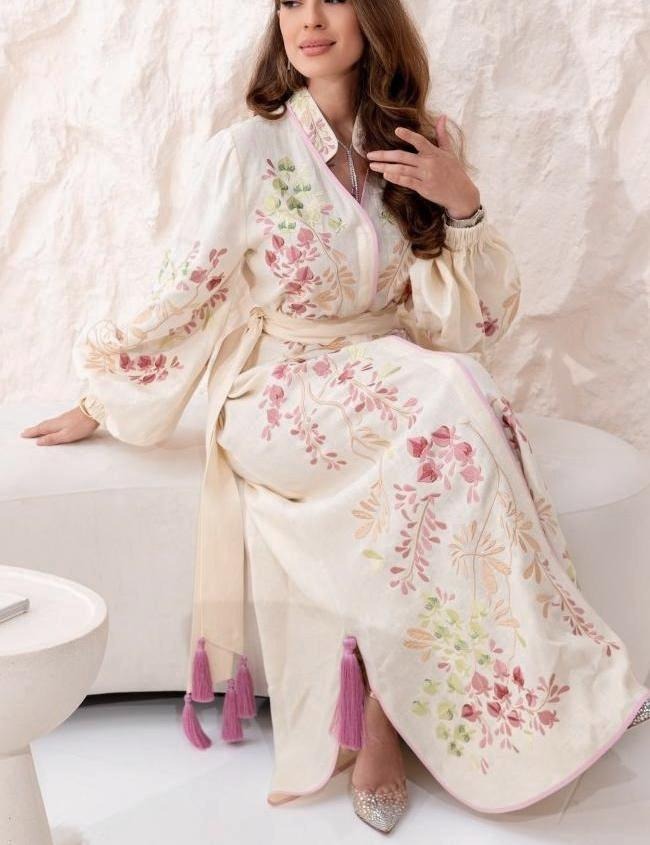 Floral Lace Up Long Sleeve Maxi Dress - View 4