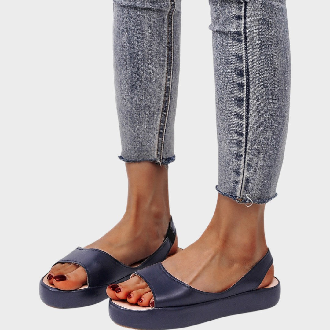Peep Toe Slingback Flatform Wedge Sandals