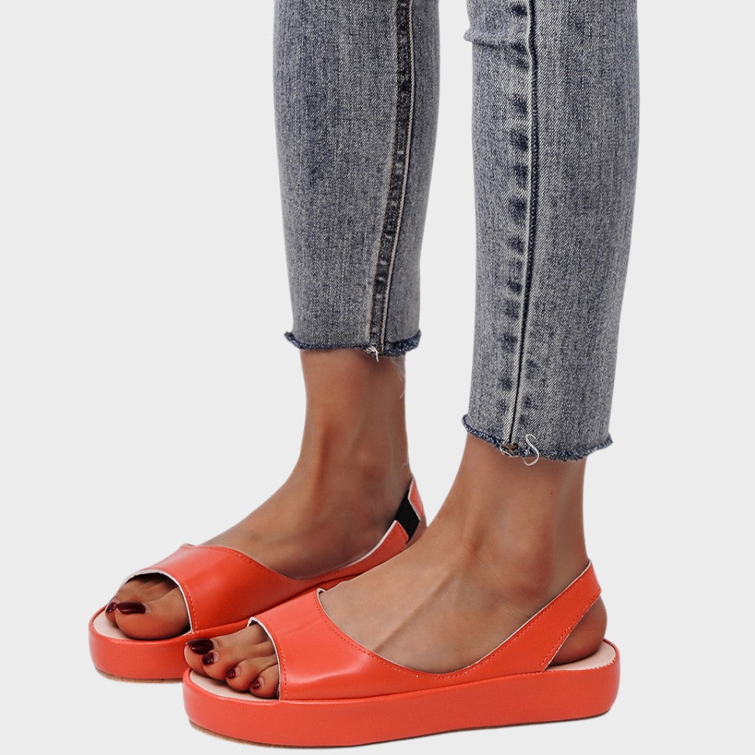 Peep Toe Slingback Flatform Wedge Sandals