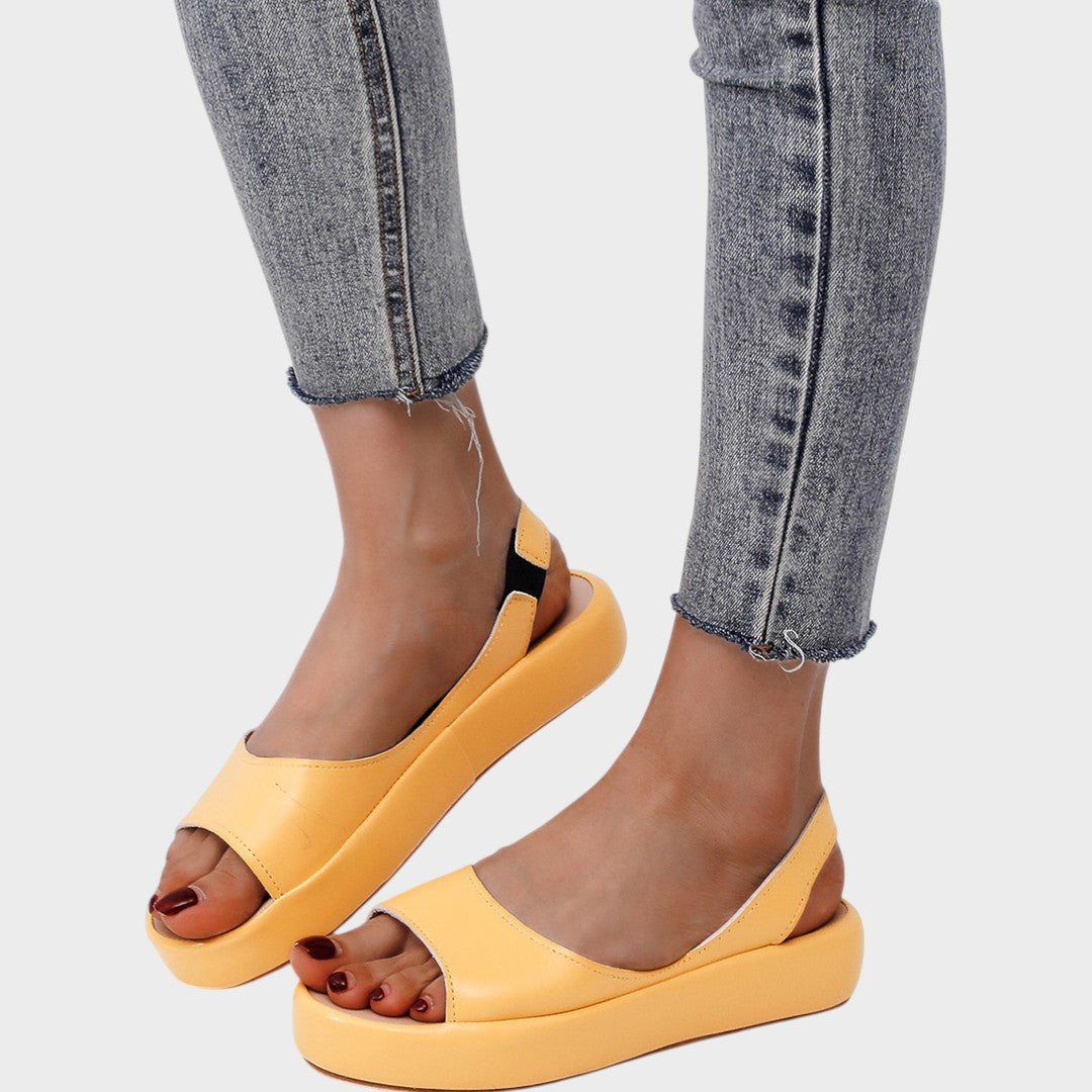 Peep Toe Slingback Flatform Wedge Sandals