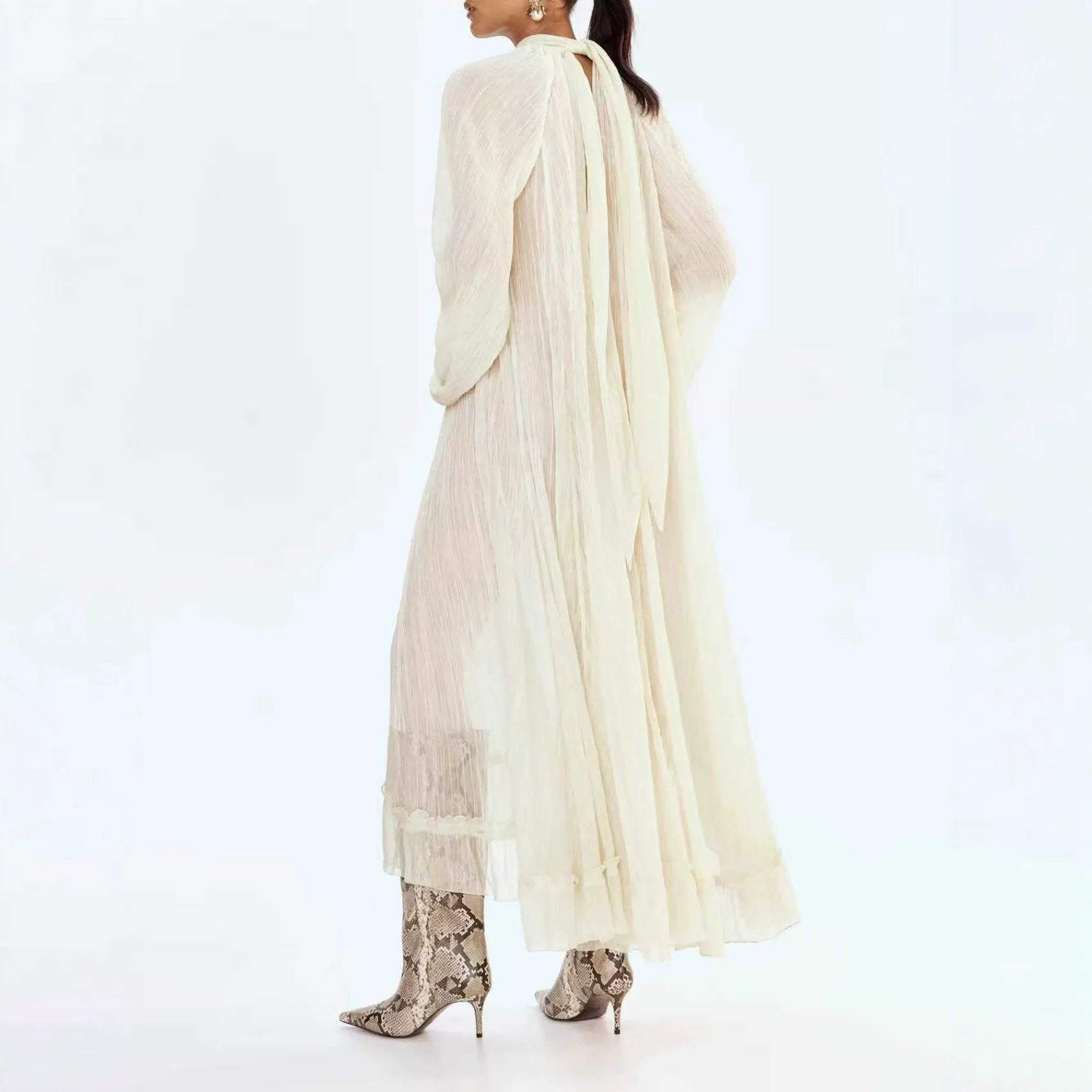 Melody Floral Lace Sheer Maxi Dress - View 3
