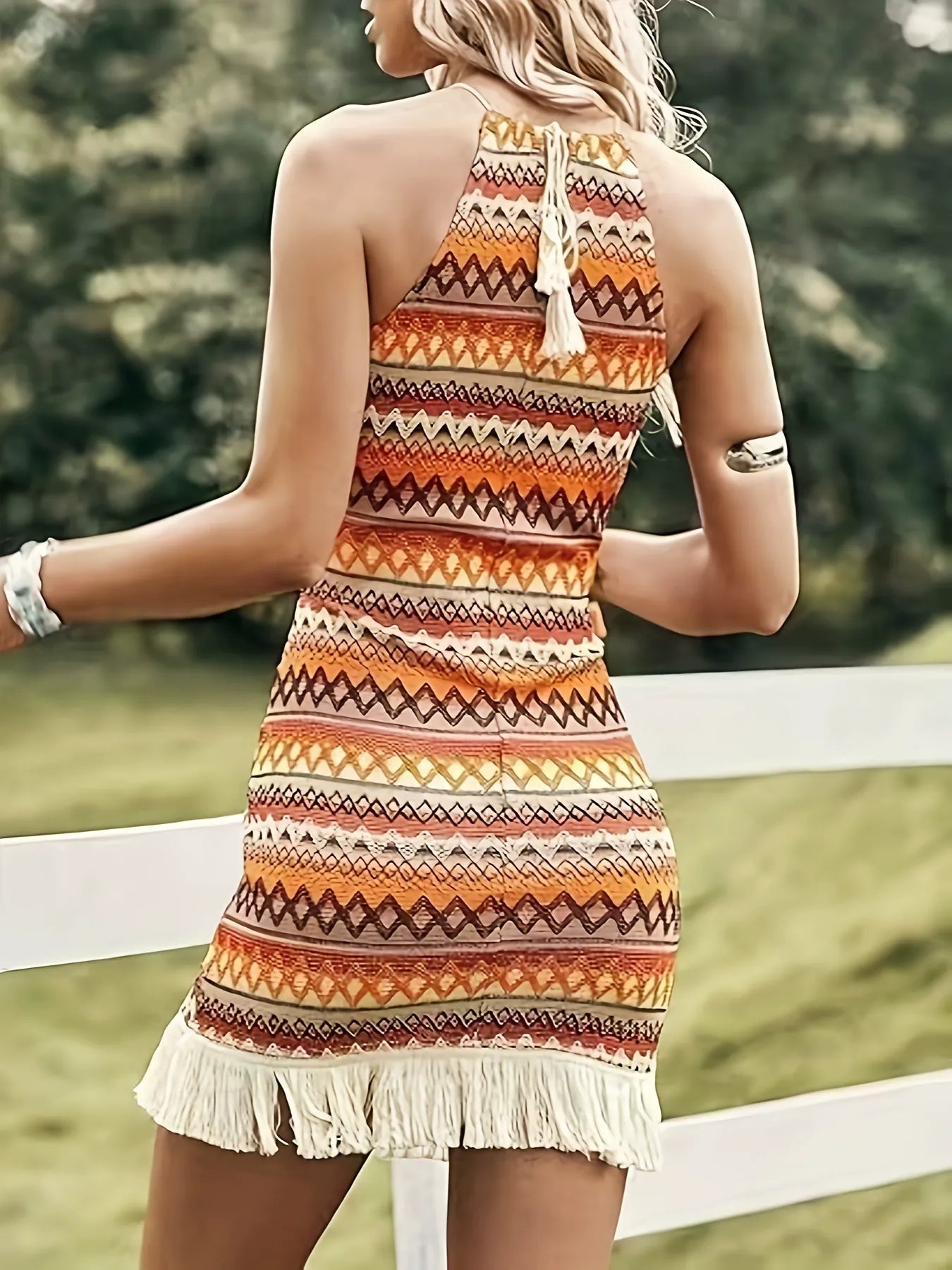 Contrast plaid hollow out button sleeveless mini dress