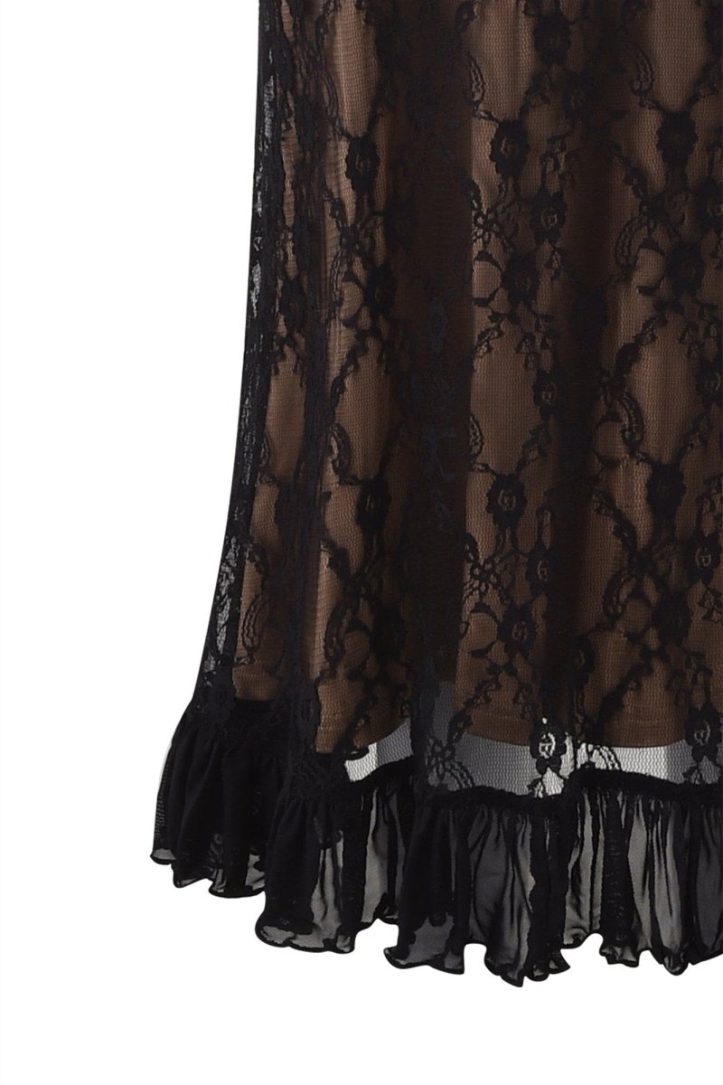 Floral Lace Ruffle Maxi Dress