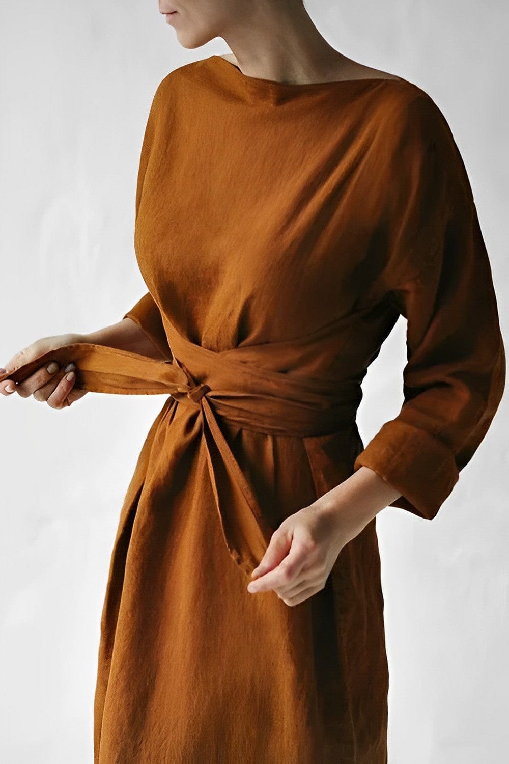 Julia Chic , Stylish Linen Maxi Dress Premium Wardrobe Essential