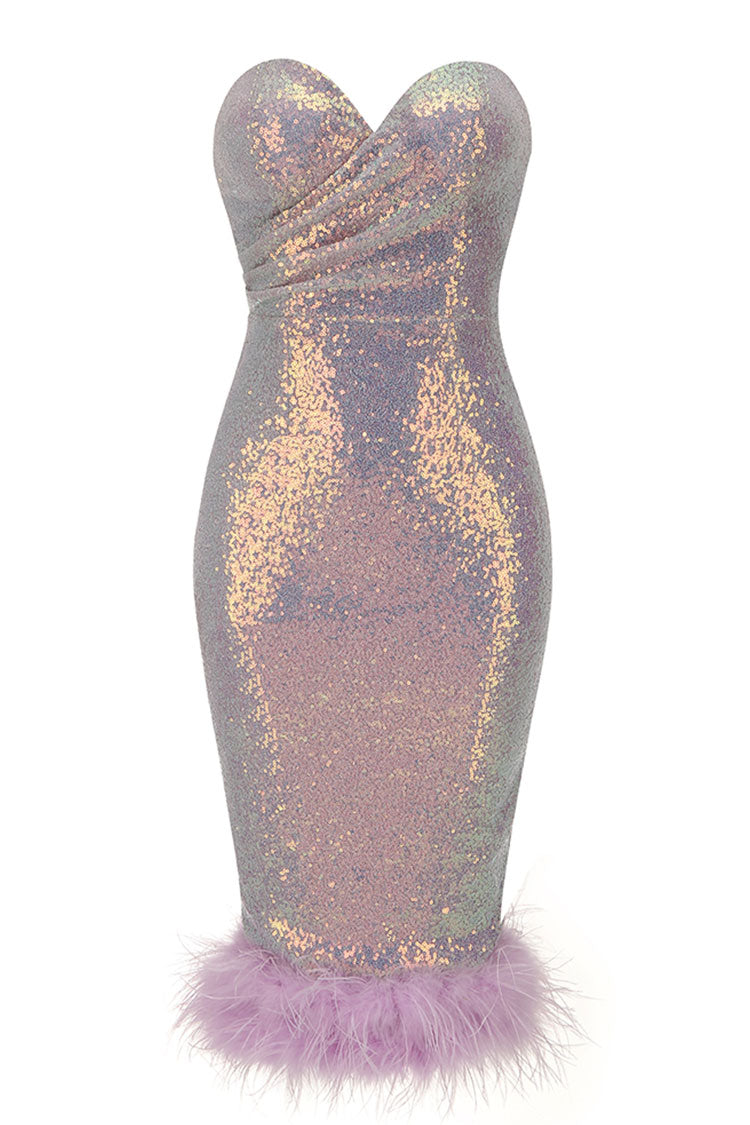 Sequin Strapless Mini Dress - View 3