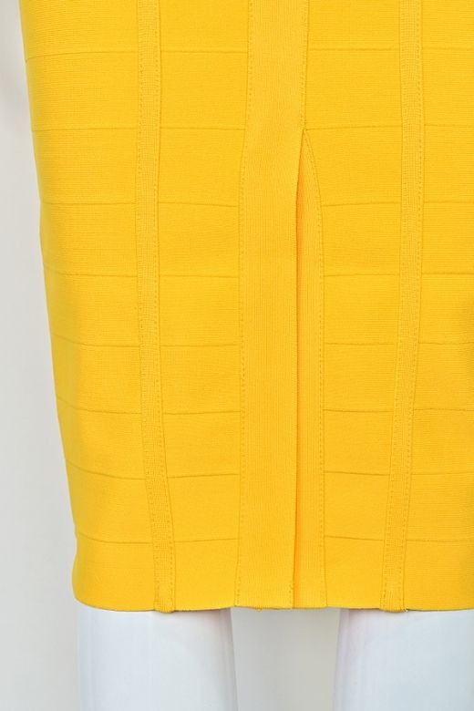 Isabella Bandage Midi Dress - Mustard Yellow