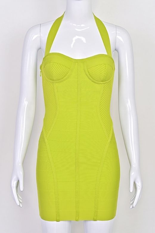 Isabella Bandage Mini Dress - Neon Green