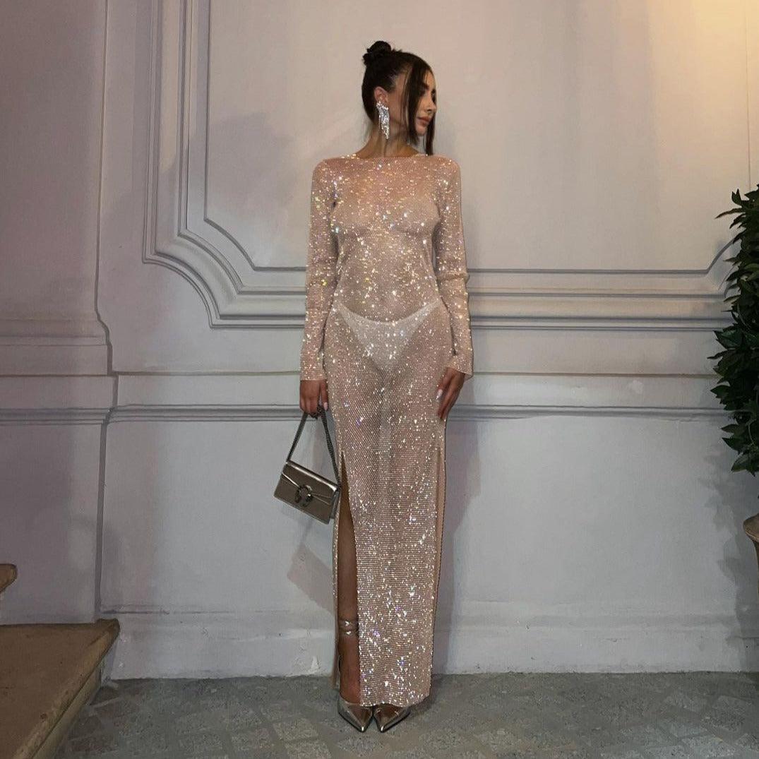 Giving All Of Me Rhinestone Maxi Dress - View 2