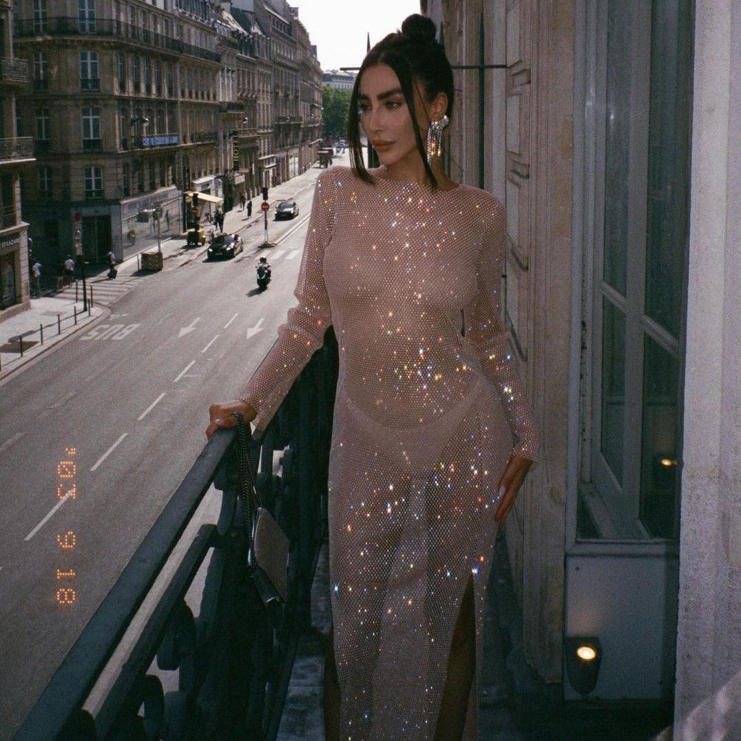 Giving All Of Me Rhinestone Maxi Dress - View 5