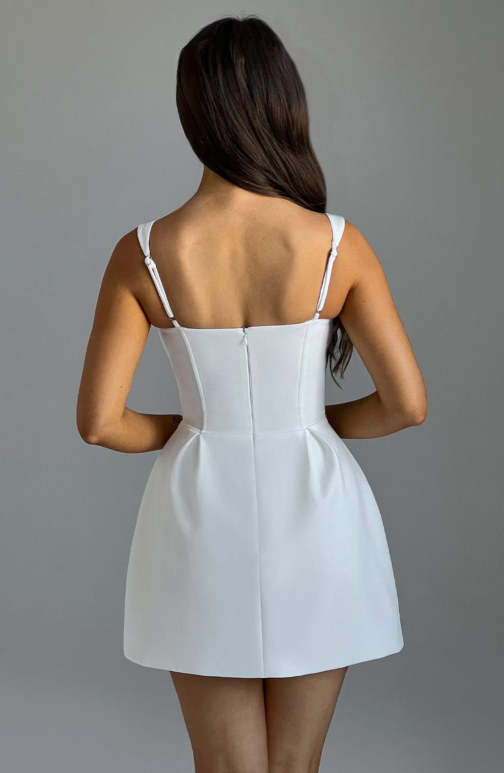 Corset Seam Scoop Neck Sleeveless Bubble Hem Mini Dress 9