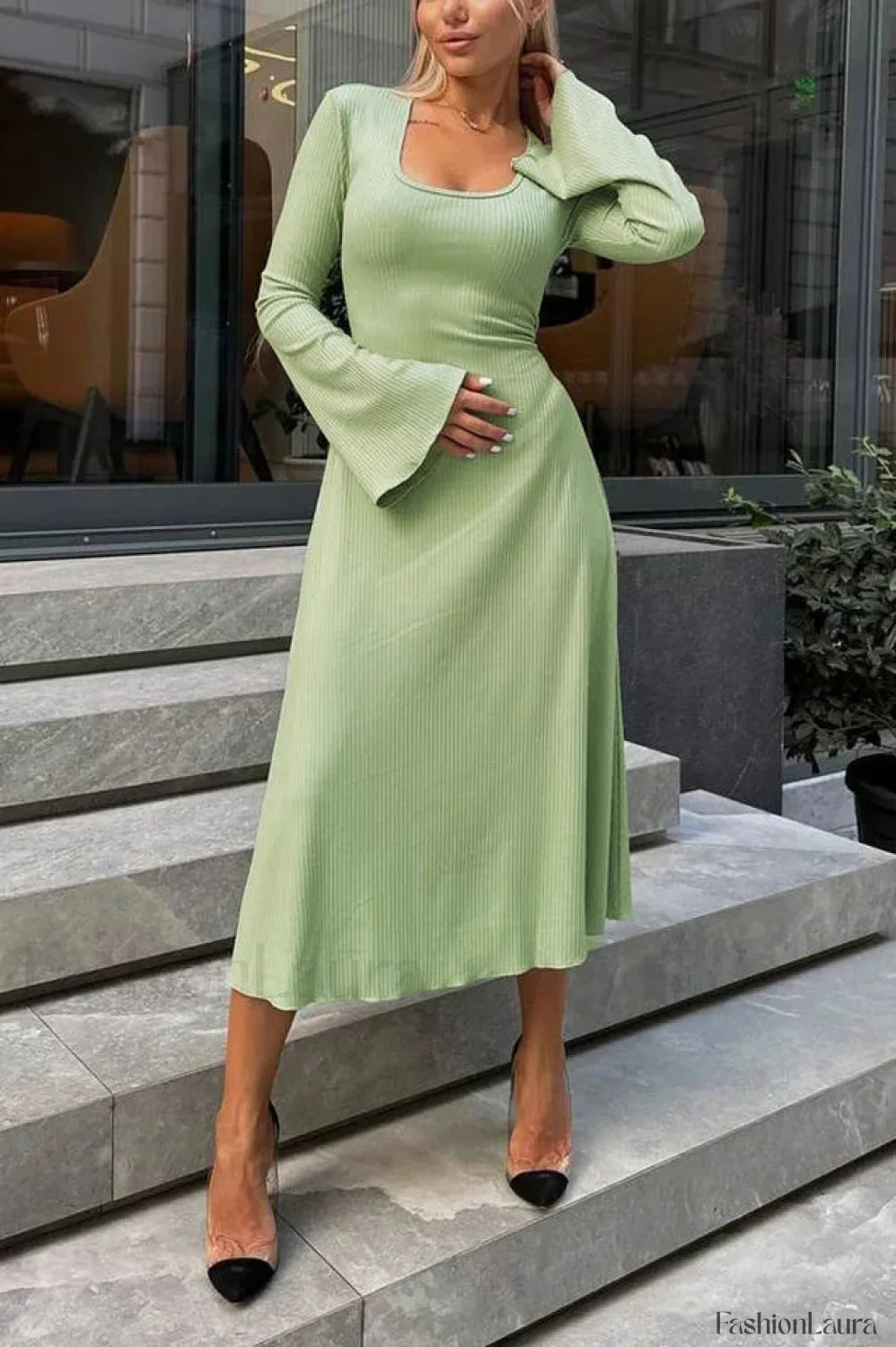 Jaye Long Stylish Sleeve Maxi Dress