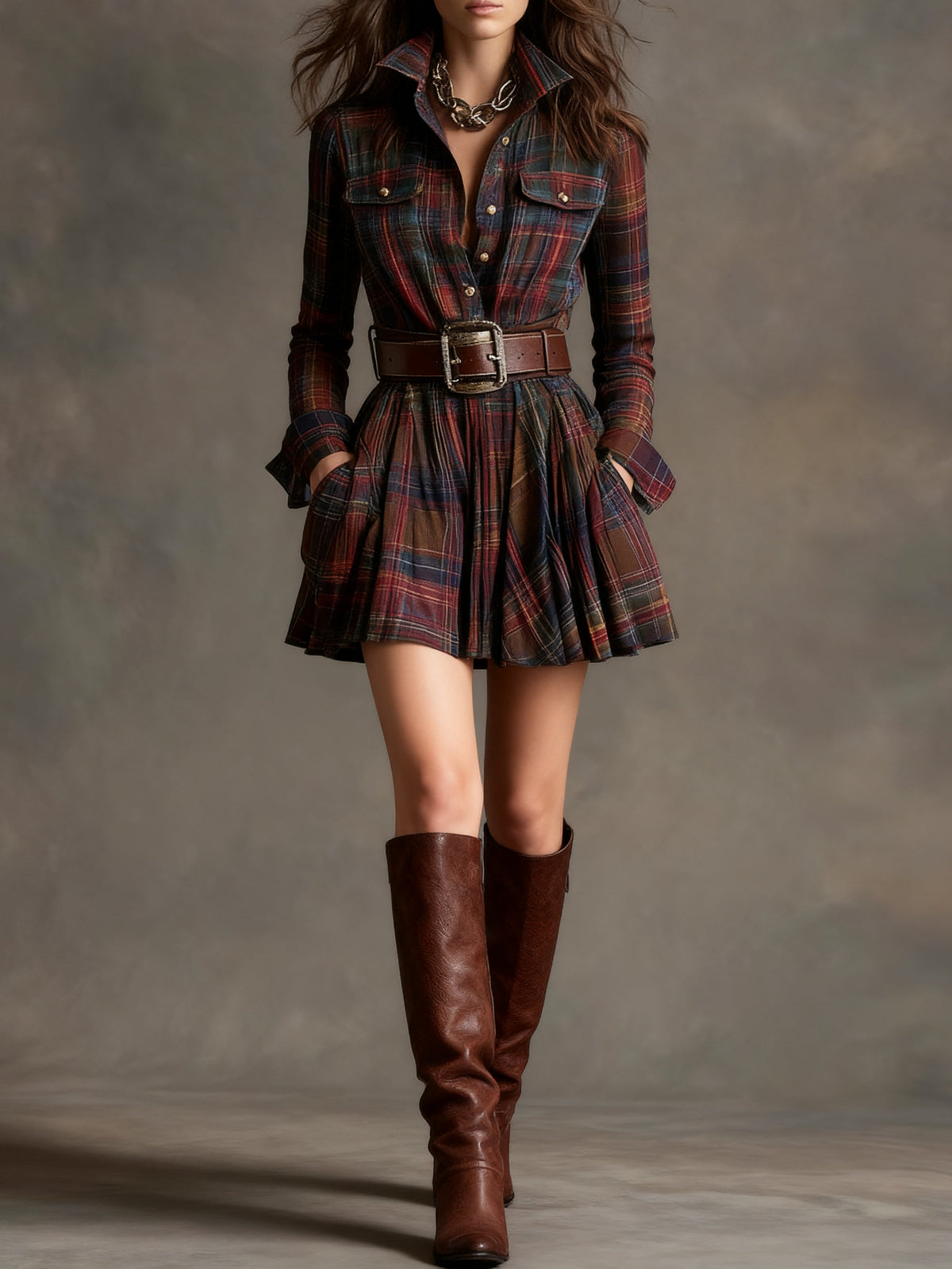 Rose | Vintage Check Mini Dress