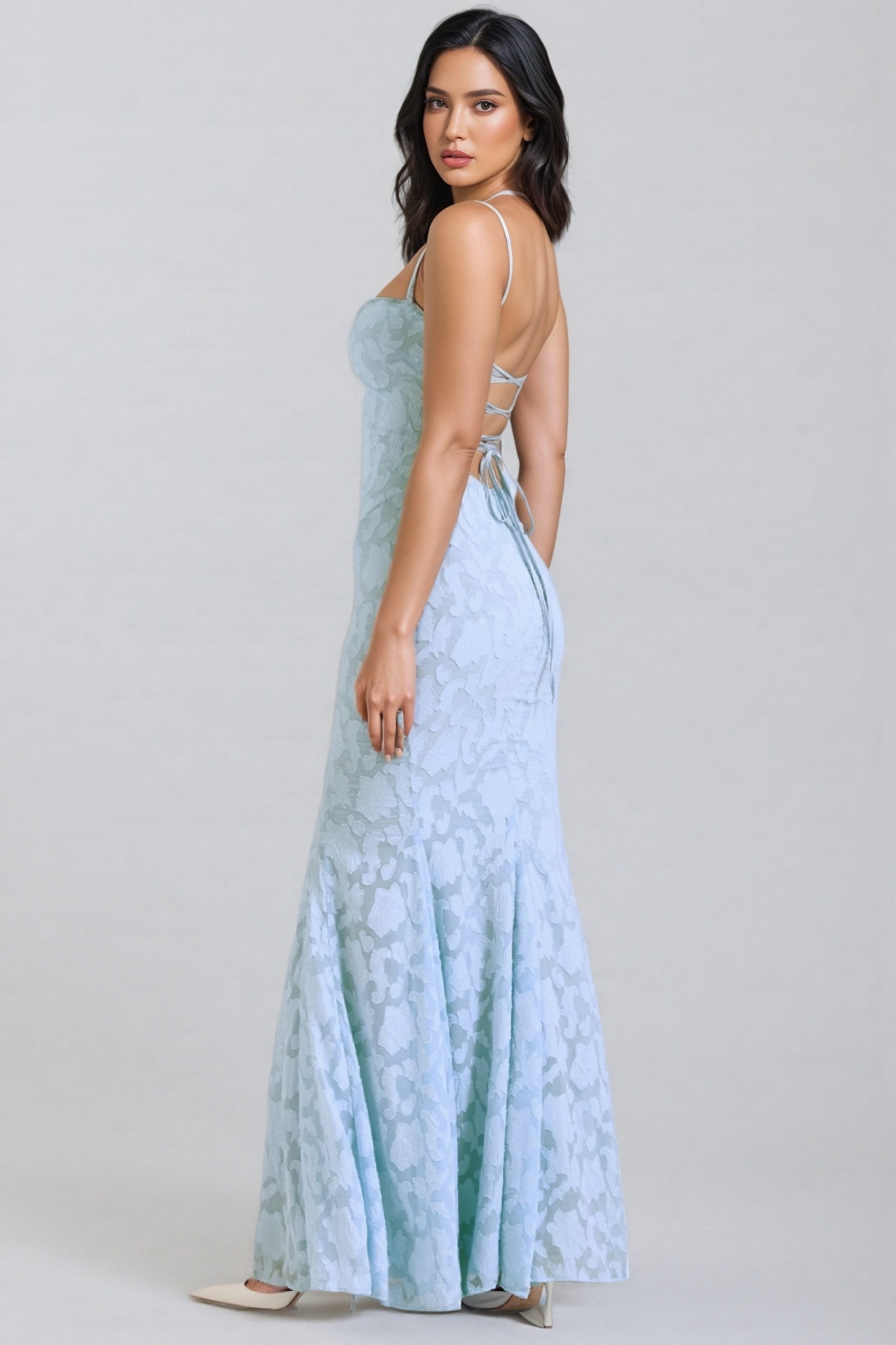Varenf Bluebell Lace Up Back Maxi Dress - View 3