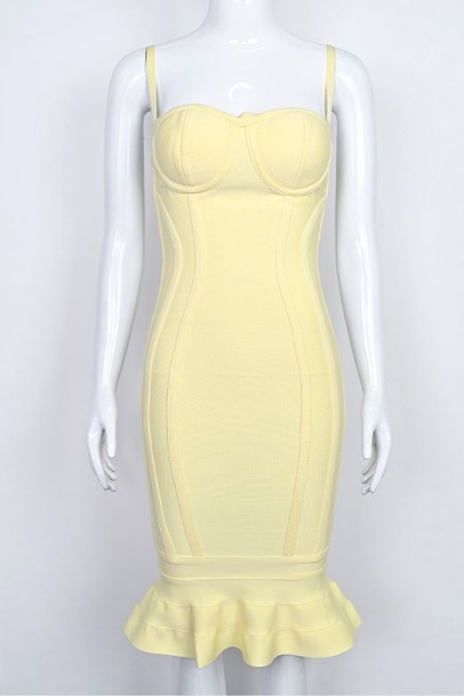 Joy Bandage Midi Dress - Sun Yellow