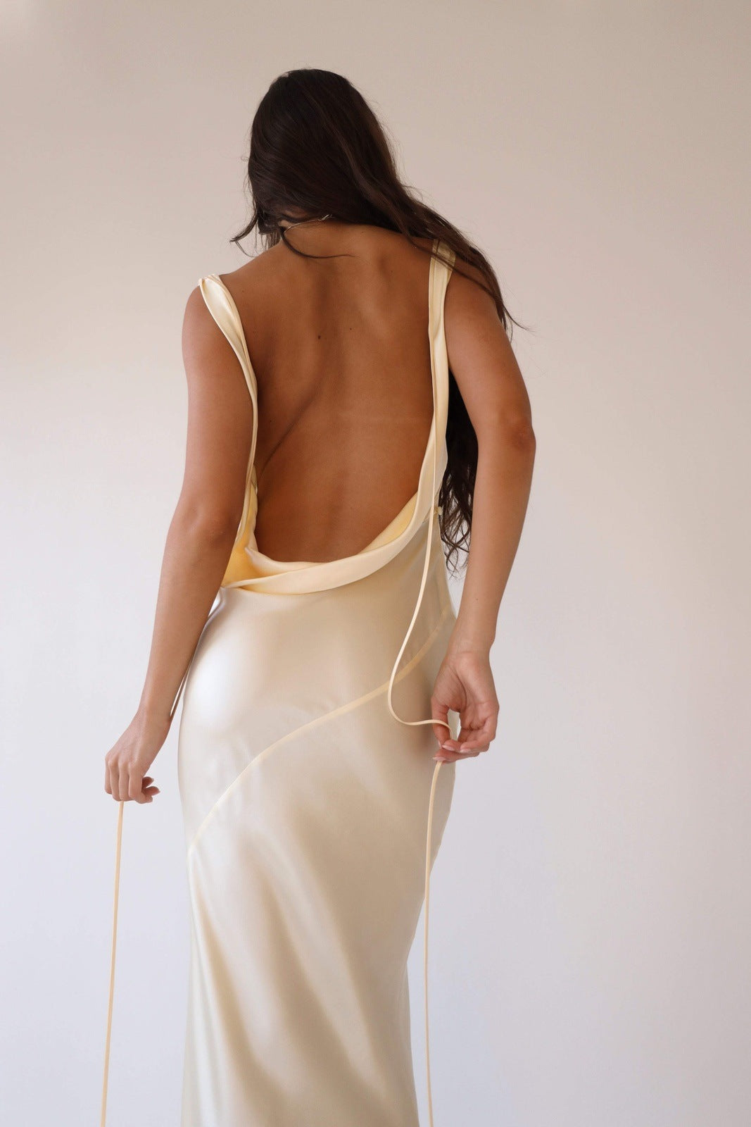 Tamara Elevated Cowlies Backless Satin Maxi Dress Chic Silhouette Collection