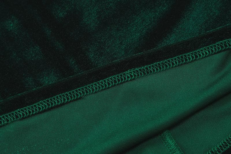 Velvet solid ruched long sleeve midi dress - View 6