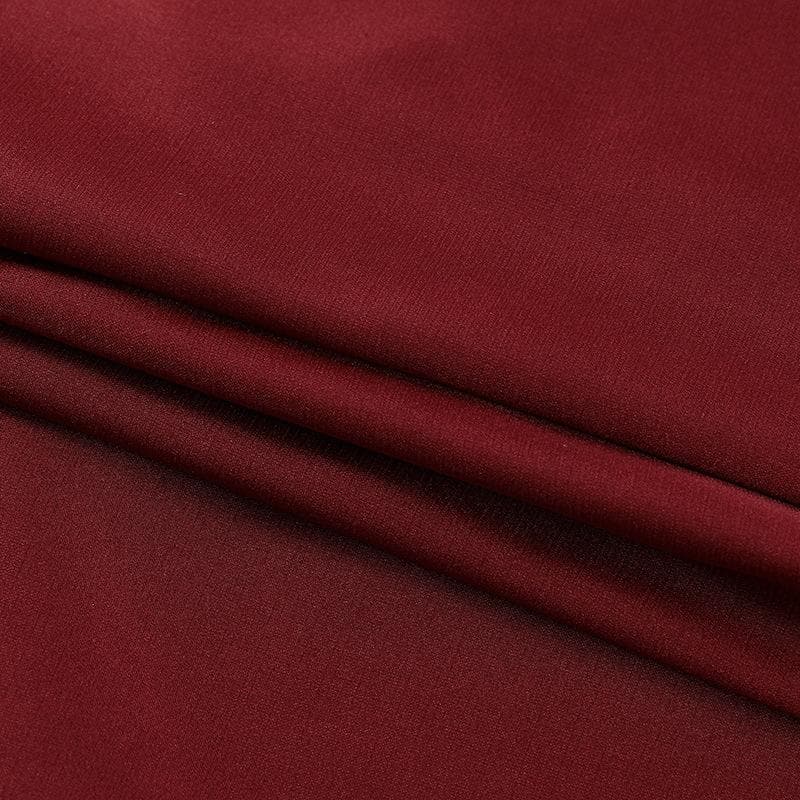 Solid satin ruched one shoulder slit midi dress - View 7