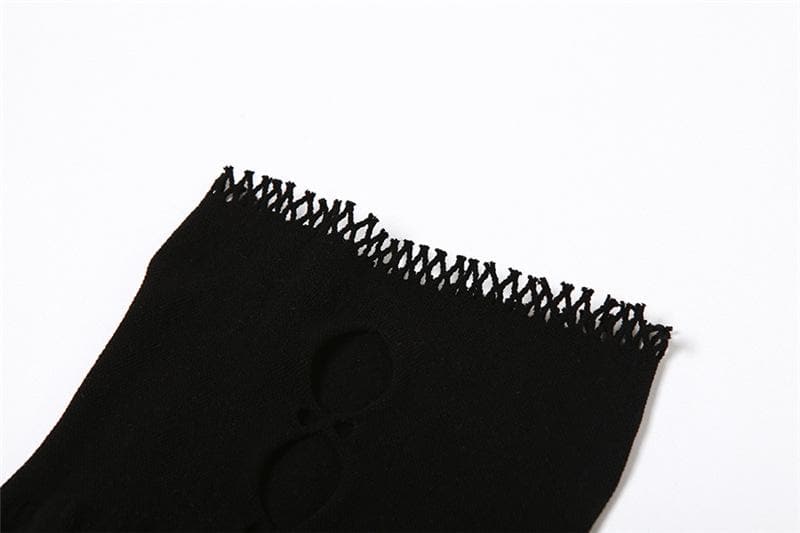 Fishnet solid hollow out see through tube mini dress