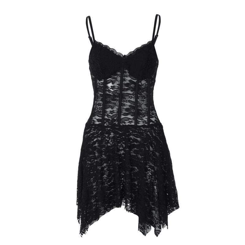 Lace Sweetheart Spaghetti Strap Corset Mini Dress