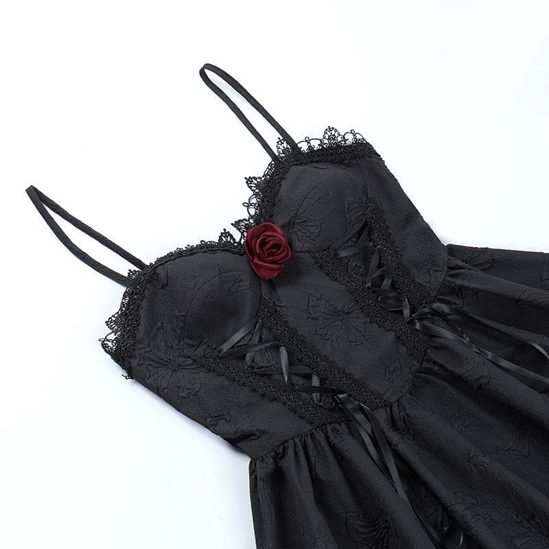Sweetheart Flower Applique Lace Trim Corset Fit and Flare Mini Dress