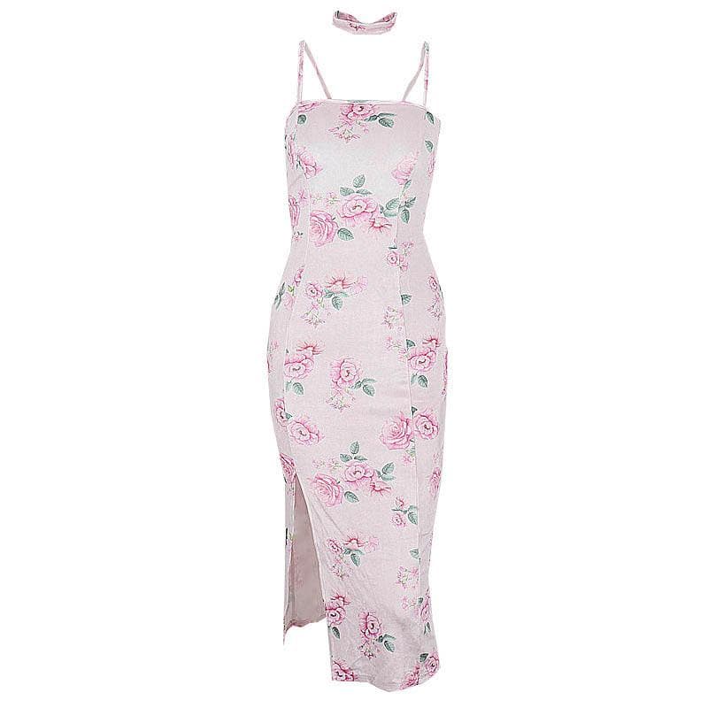 Floral Velvet Square Neck Ruched Bodycon Midi Dress