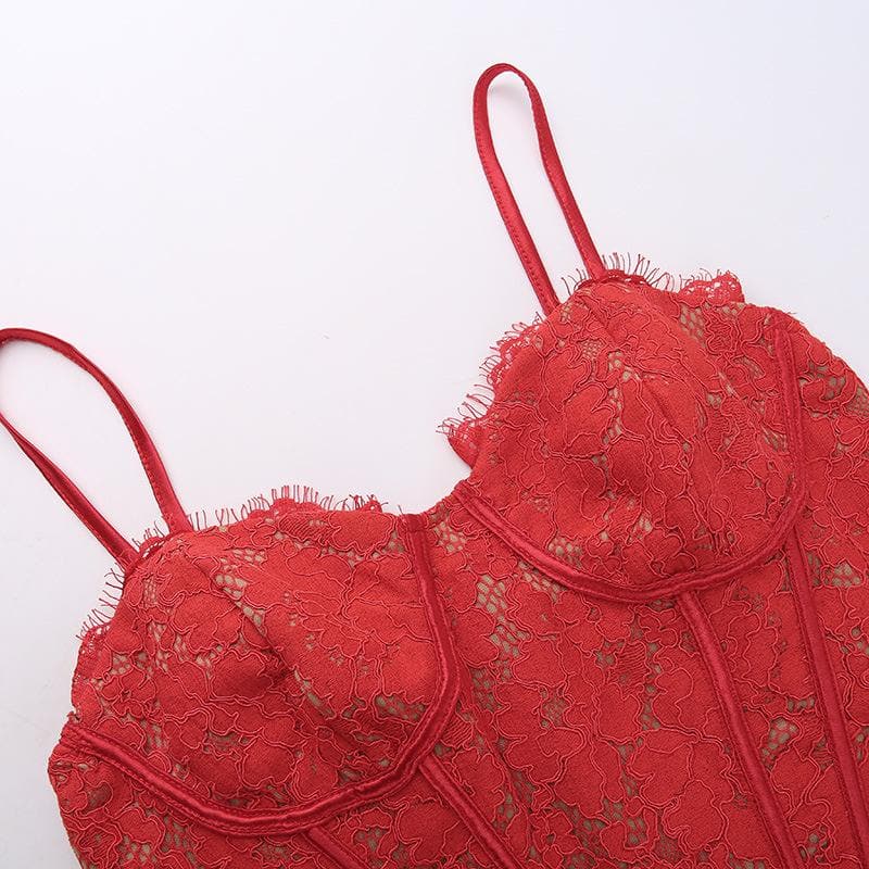 Lace Satin Sweetheart Corset Ruched Mini Dress