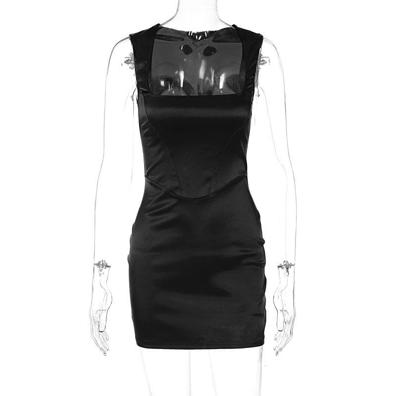Corset Satin Sleeveless Bodycon Mini Dress