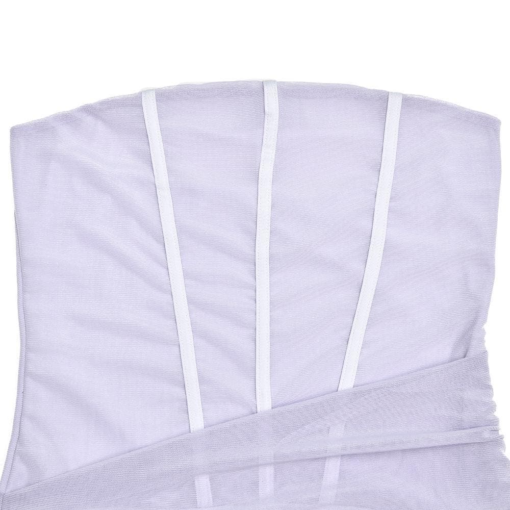 Mesh Strapless Contrast Corset Ruched Bodycon Mini Dress