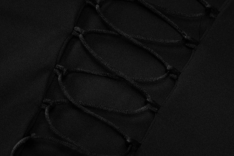 Lace up solid long sleeve square neck maxi dress 5